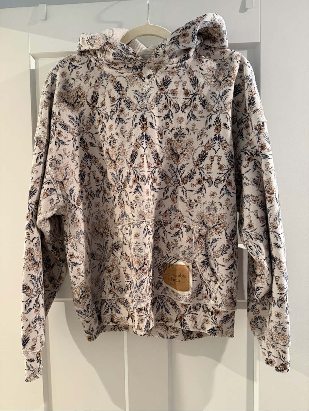 Abercrombie & Fitch Beige Floral Crewneck Hoodie